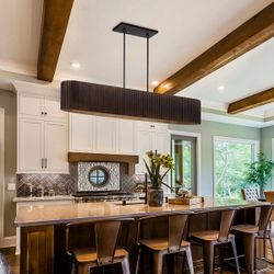 Mid-Century Modern Wood Kitchen Island Pendant