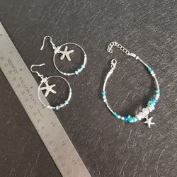 Star Fish Themed Bracelet & Earrings Set