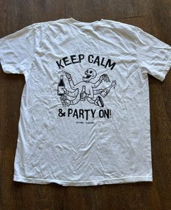 Mens Keep Calm And Party On Skeleton Shirt