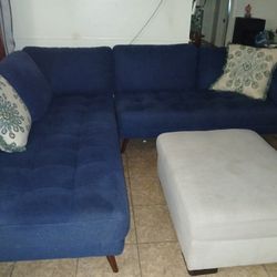 "L" Shape Sofa Set With Ottoman