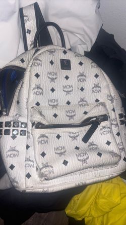 White mcm back pack