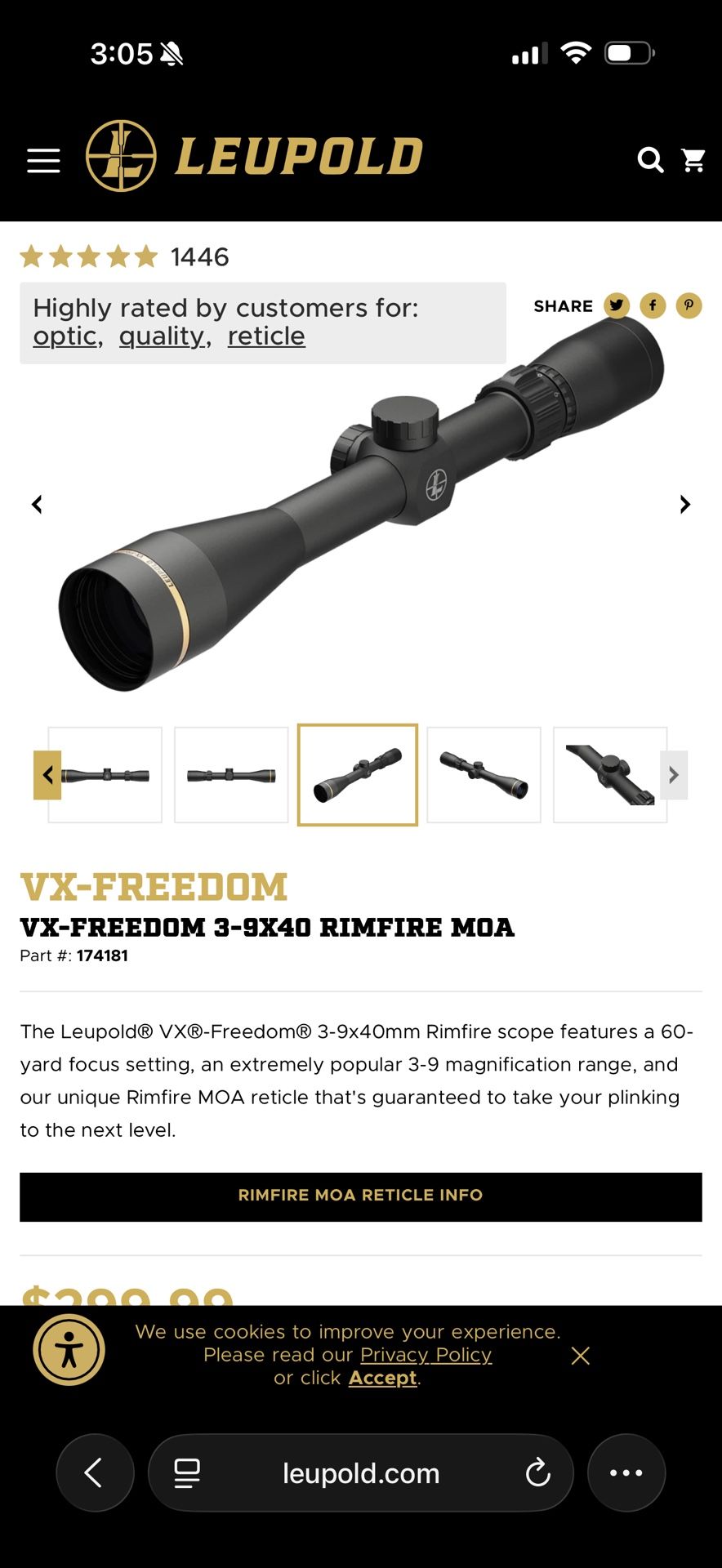VX-FREEDOM 3-9X40 RIMFIRE MOA
