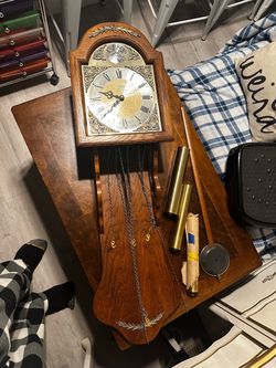 Vintage Tempus Fugit 3-Weight Mechanical Wall Clock – Pendulum & Chime