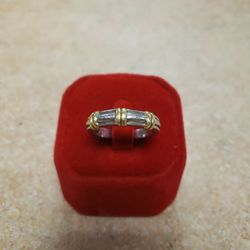 Men's Platinum Ring With 18k Yellow Gold Accents