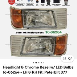 Peterbilt 377 Headlights *NEW FULL ASSEMBLY*