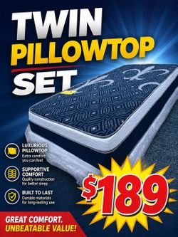 🟢NEW TWIN PILLOWTOP SET $189