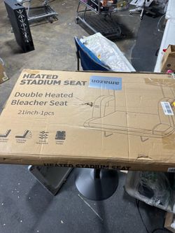 [225]. Suteck Dual-Sided Heated Stadium Seats for Bleachers with Back Support, Portable Heated Bleacher Seat with Backrest, 3 Heat Levels, 5 Pockets -