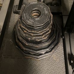 Iron grip steel weight plates . 