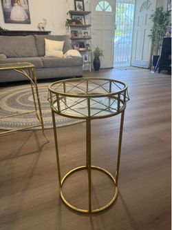 Small round gold table
