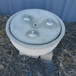 Fountain With Tiki Torches