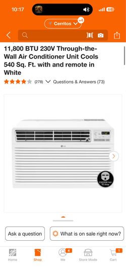 11,800 BTU 230V Through-the-Wall Air Conditioner Unit Cools 540 Sq. Ft. with and remote in White