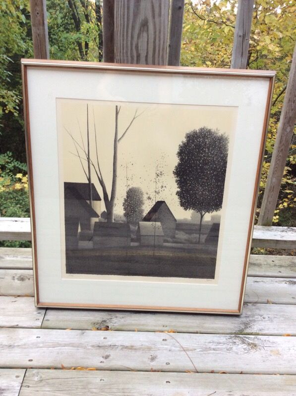 Merrill Chase Gallery- Robert Kipniss Backyard V Lithograph