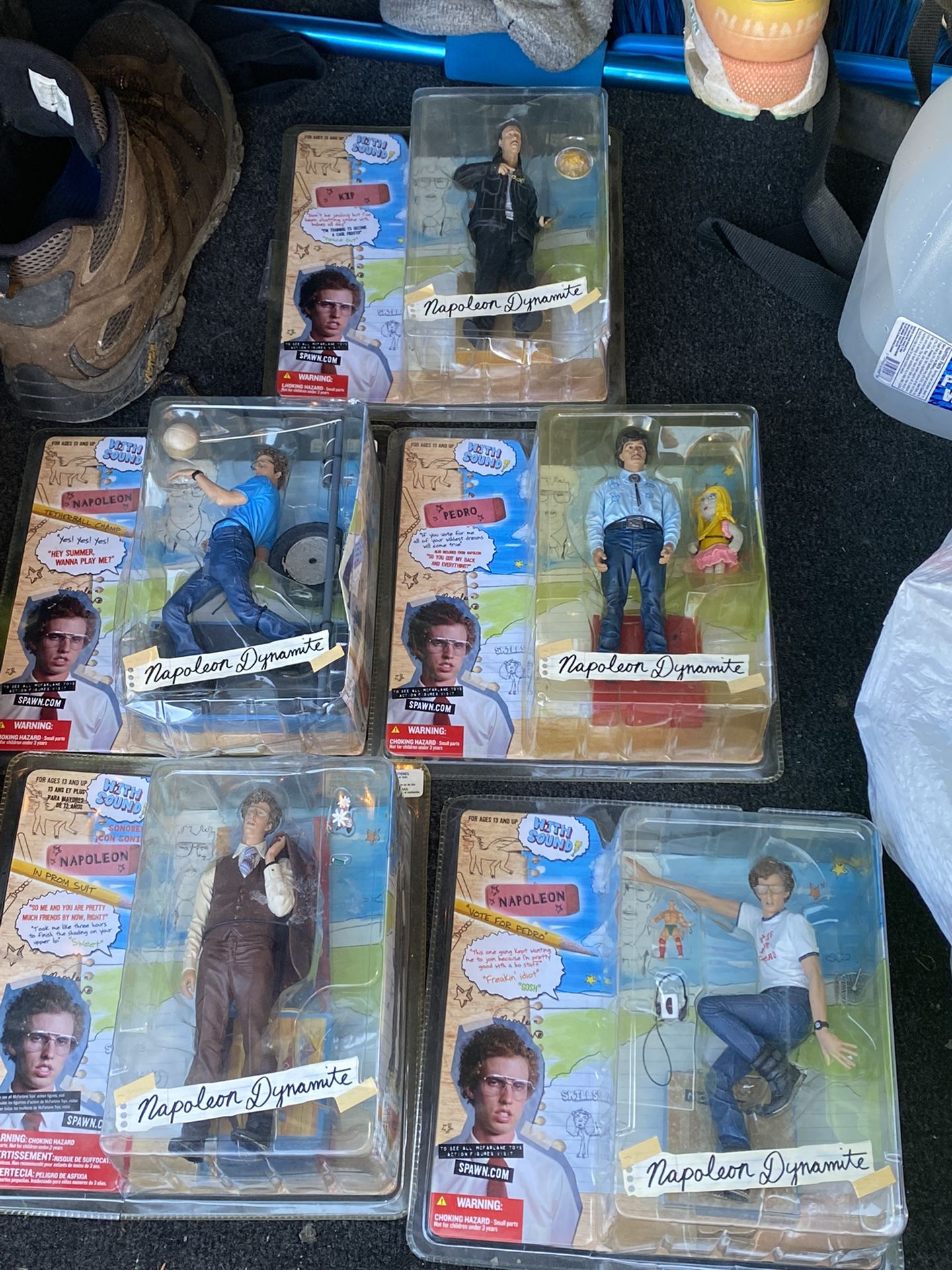 Napoleon dynamite action figures that talk in the plastic brand new almost