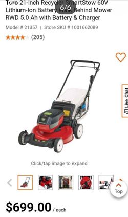 Toro 21-inch 60V Battery self- propelled Mower with battery and charger