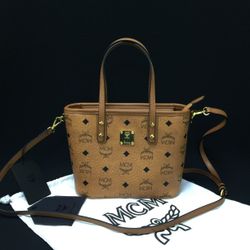 MCM Aren Top-Zip Shopper in Visetos Size Mini