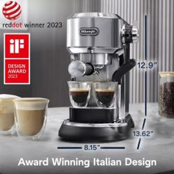 BRAND NEW DELONGHI DEDICA MAESTRO PLUS+ Semi-Automatic ESPRESSO MACHINE (BREVILLE BAMBINO KILLER) NEW IN BOX COFFEE