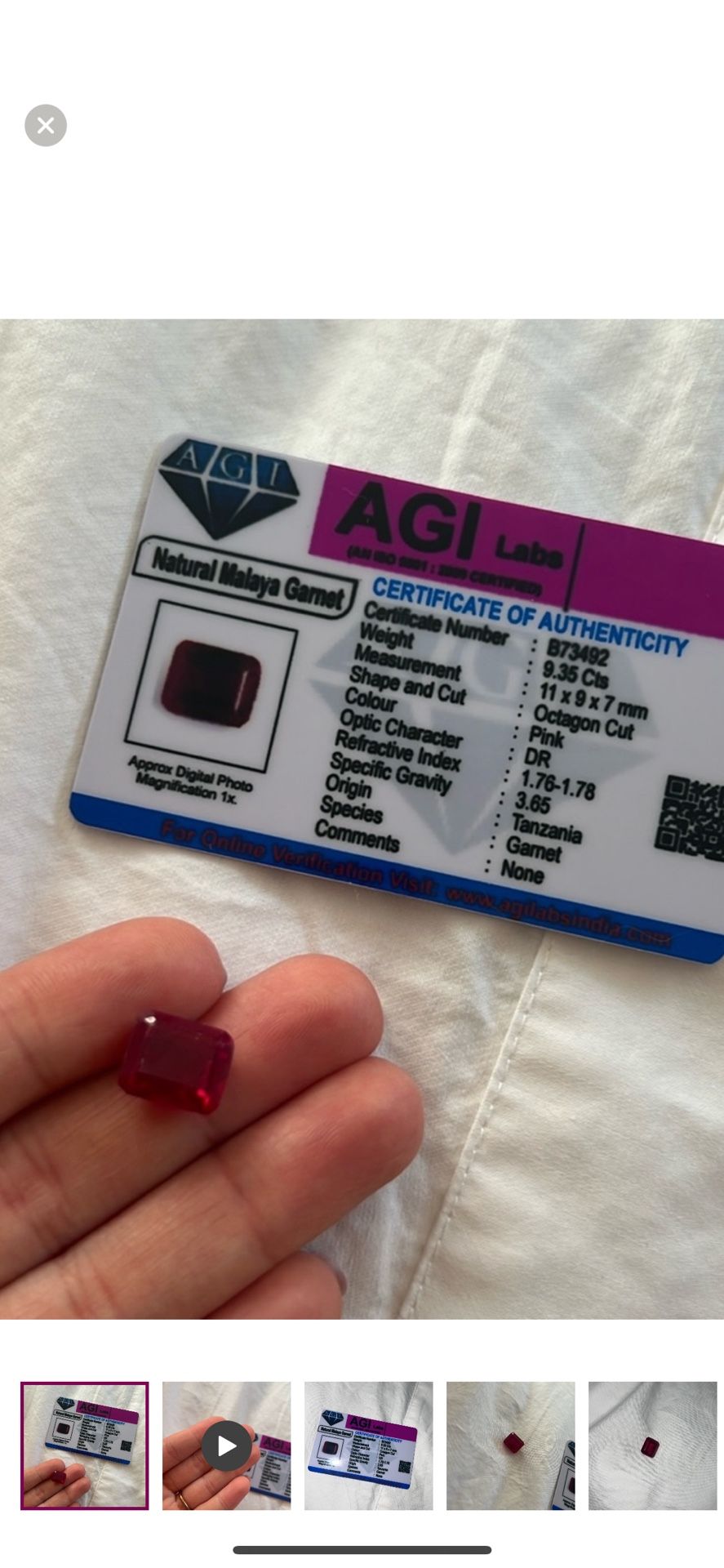 Certified Earth Mined Garnet Gem Stone