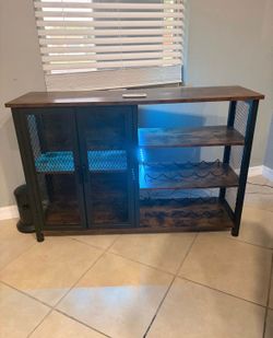 Wood bar with led lights