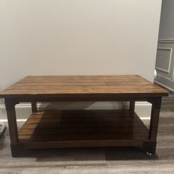 Rustic Wooden Ashley Murphy  Coffee Table with Shelf - Slight Surface Imperfection