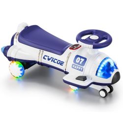 12V Dual Motor Electric Wiggle Car with Pedal for Kids, 2 in 1 Wiggle Car Ride On Toy, Rechargeable Battery,Variable Speed Mode and Anti-Tipping