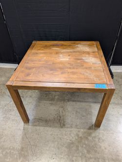 Square Brown Wood Accent Table
