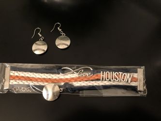 New Astros Earrings Bracelet