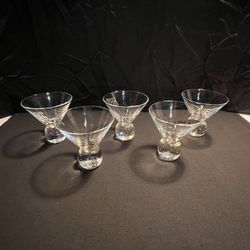 Clear, Stemless, Martini Glasses, Heavy Base Cocktail Drinkware