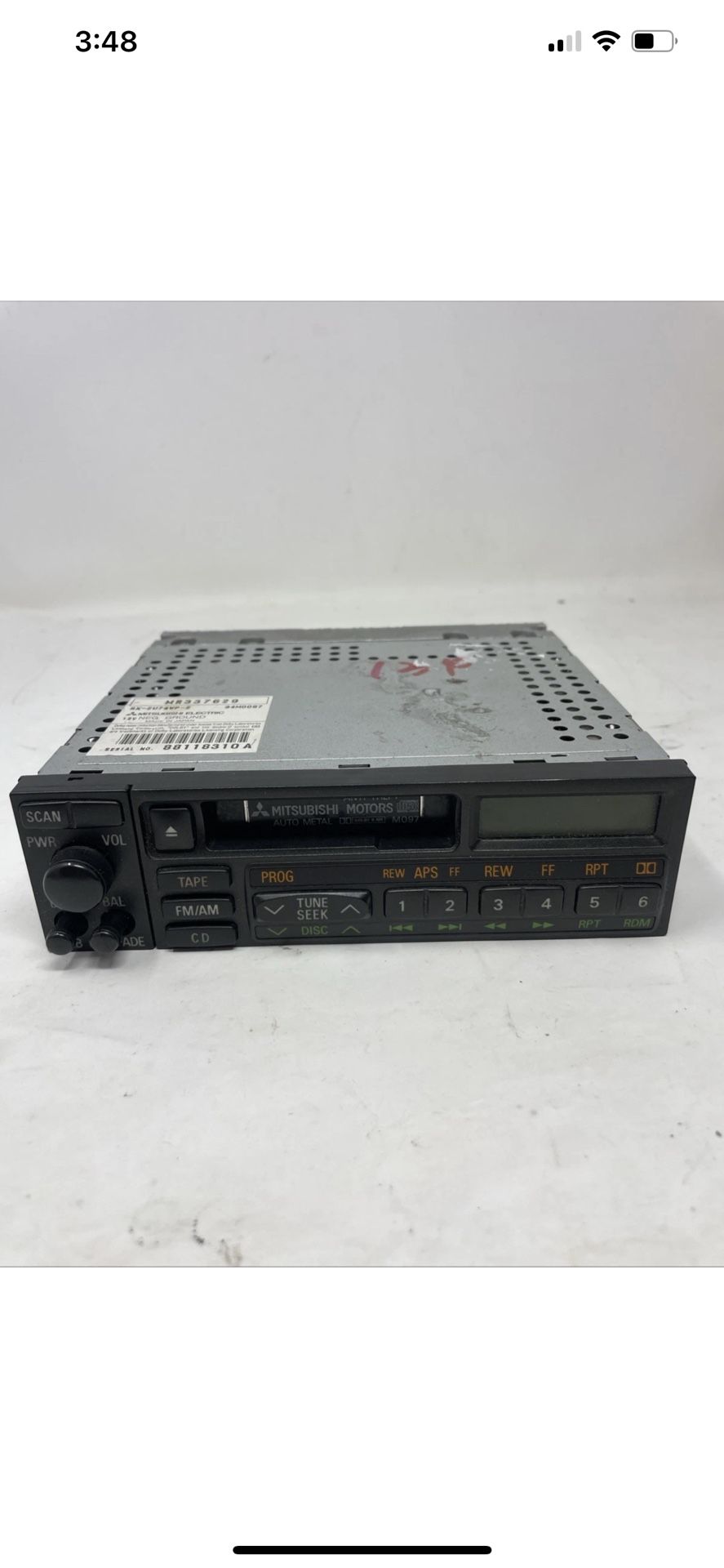 1(contact info removed) Mitsubishi Diamante AM FM Radio Cassette Single Disc CD MR337629 OEM