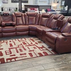 Brown Sectional Recliner Sofa 