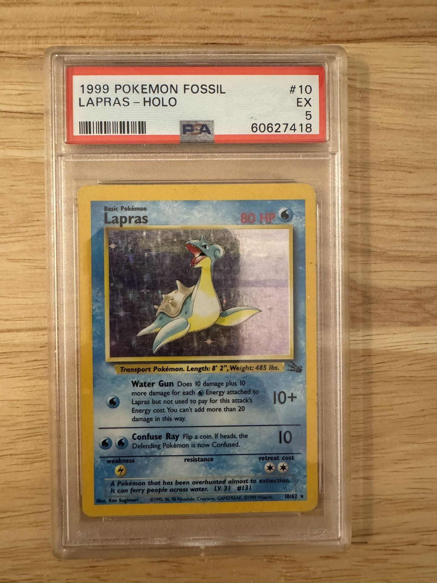 Lapras Holo Pokemon Fossil 10/62 PSA 5