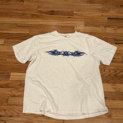 Vintage y2k White and blue tribal graphic tee #Y2K  Size Large