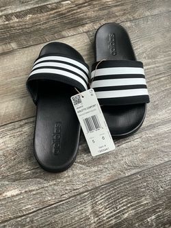 Adidas Adilette Comfort Slides Black White