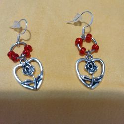 Rose Heart Earrings 