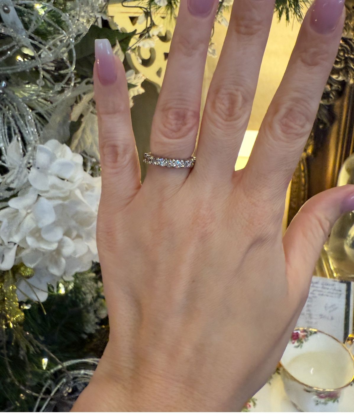 14K Gold Natural Diamonds Ring Band