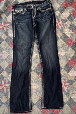 True Religion Women Slim Straight Jeans Dark Blue Women’s Size 29