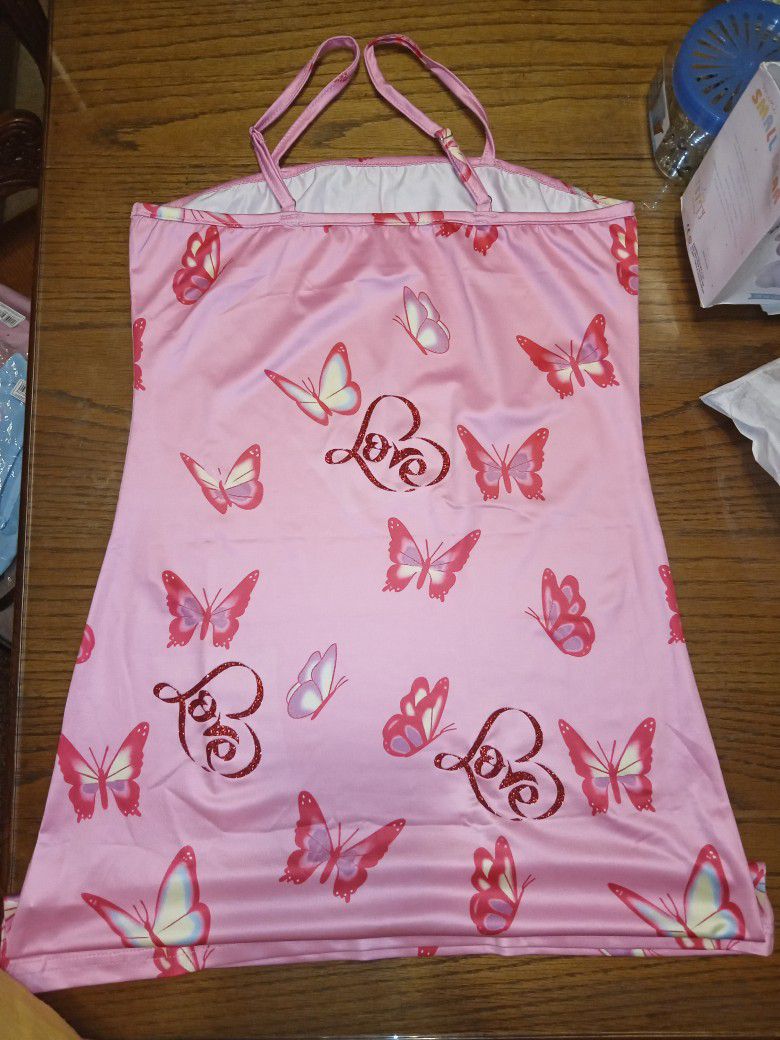 Small Pink With Love Butterfly Dress 