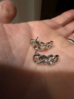 Infinity sterling silver earrings