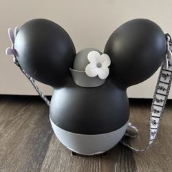 Disney Parks Steamboat Willie Minnie Mouse Balloon Popcorn Bucket 2019 Black Gray