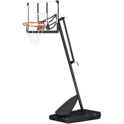 54 In. Basketball Hoop Outdoor Portable Basketball Goal with 7.5 - 10 Ft. Adjustable Basketball System Basketball Equipment with Wheels for Adult Kids