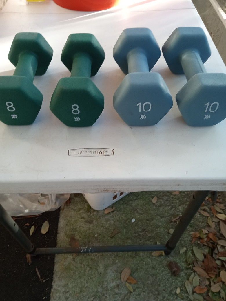 HEX DUMBBELLS 8lb & 10lb