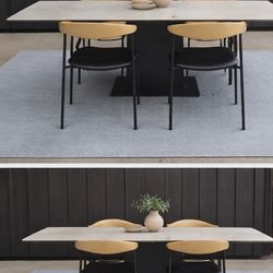 Modern Ceramic Extendable Dining Table + 4 Chairs (Calligaris + Rove)