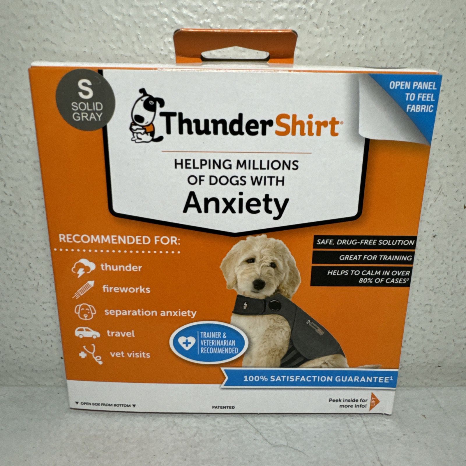 ThunderShirt Dog Anxiety Jacket Size S Solid Gray New 