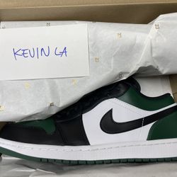 Jordan 1 Low Retro Green Toe Size 10