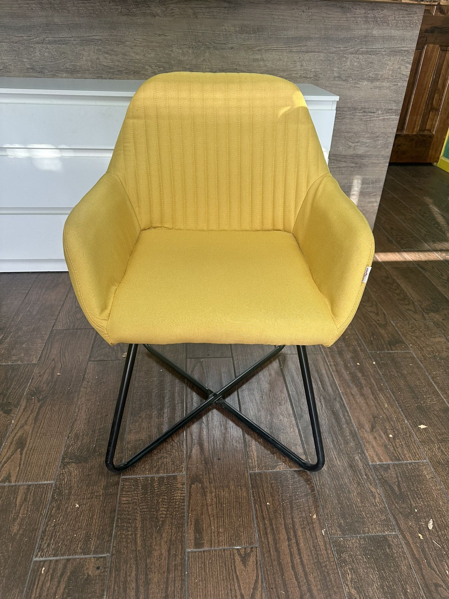 Yellow Dinning Room Office Chairs Perfect Condition Chair With Arms Fabric 