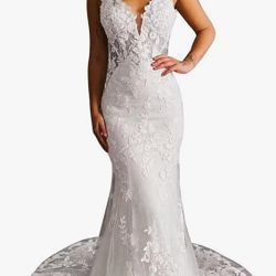 White Mermaid Wedding Dress