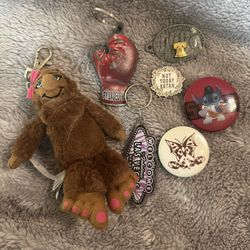 Key Chains, Buttons, Pins