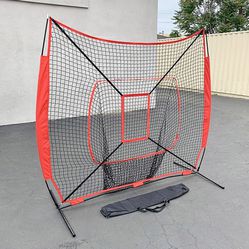 New in box $45 Baseball & Softball Practice Hitting & Pitching 7x7’ Net with Bow Frame, Carry Bag 