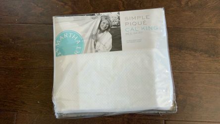 White  Pique (diamond texture)  Cal King Bedskirt