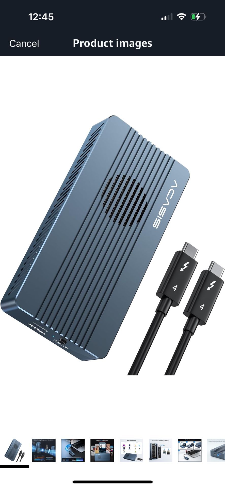40Gbps M.2 NVMe SSD Enclosure, with Cooling Fan, TBU 405 Pro for M1 M2 Pro/Max, Compatible with USB4/3.2/3.1/3.0/2.0, Support SSD Size 2280 B+M M-Key