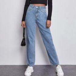 NWT SHEIN high waisted mom jeans slant pockets women’s Size 28